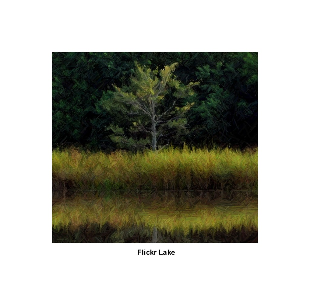 Eine grüne Landschaft mit einigen Bäumen und Text am unteren Bildrand.