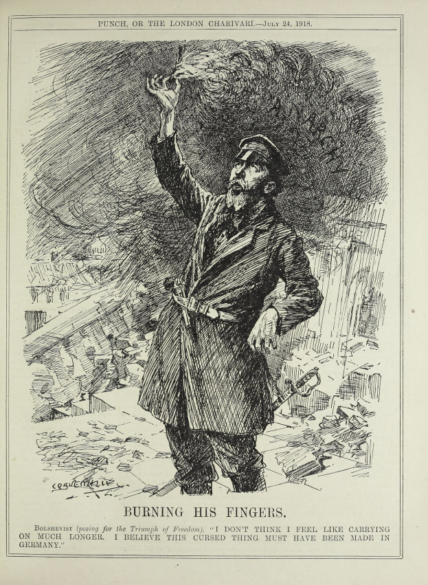 Ein Mann in einem Trenchcoat und Hut hält eine Zigarette in der Hand, mit einem Zettel vor sich, auf dem steht "Verbrenne seine Finger", und sieht entschlossen aus.