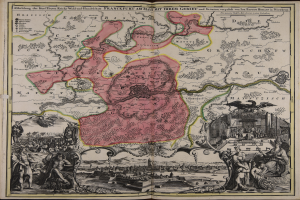 Ein altes Buch mit einer zentralen Deutschlandkarte, umgeben von Illustrationen und Texten, strahlt einen klassischen und zeitlosen Charme aus.