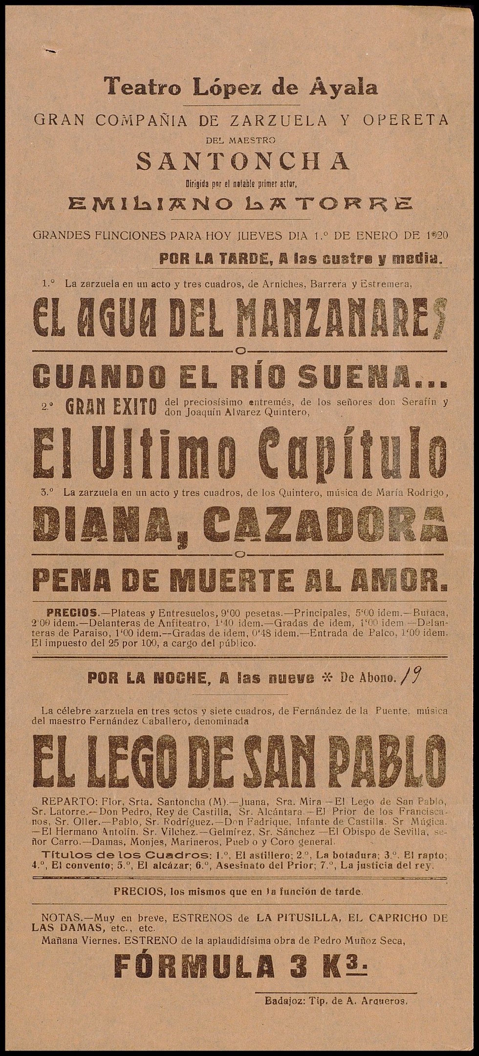 Schwarze und weiße Zeitungsanzeige für das San Pablo Theatre in San Antonio, Texas, mit Text über seine Angebote.