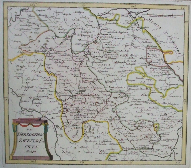 Ein altes Kartenbild des Königreichs Sachsen, Deutschland, mit der durchfließenden Rhine River, in einem Photo-Rahmen angezeigt.